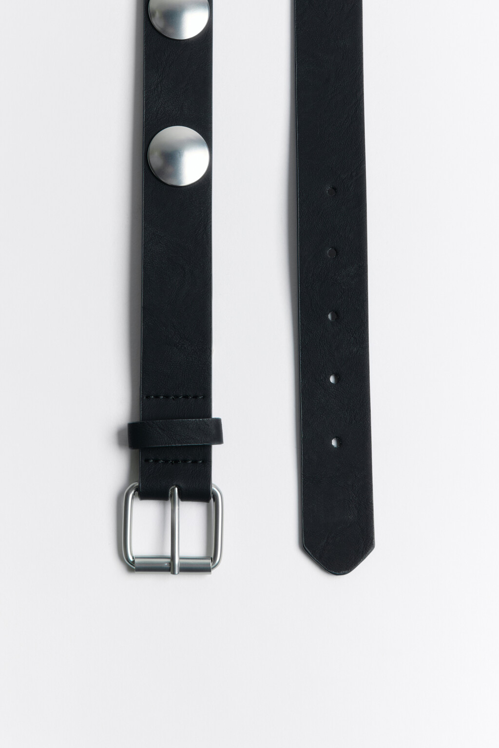 Ремень брючный с металлическим декором - цвет черный - 1