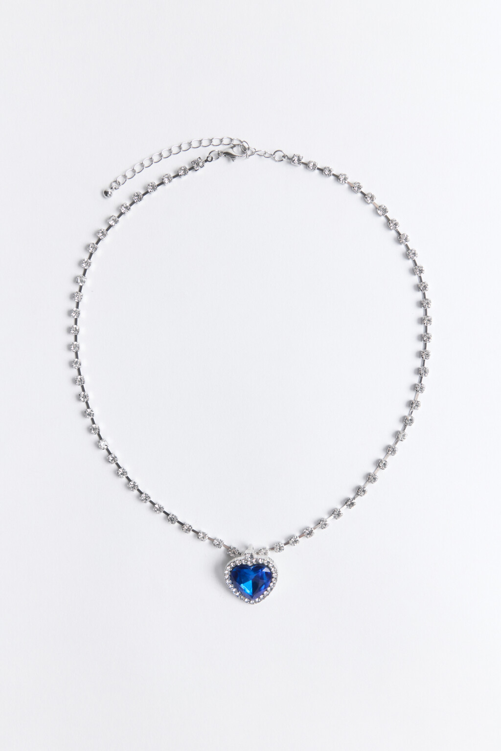 Цепочка на шею с подвеской-сердцем - цвет серый - 1