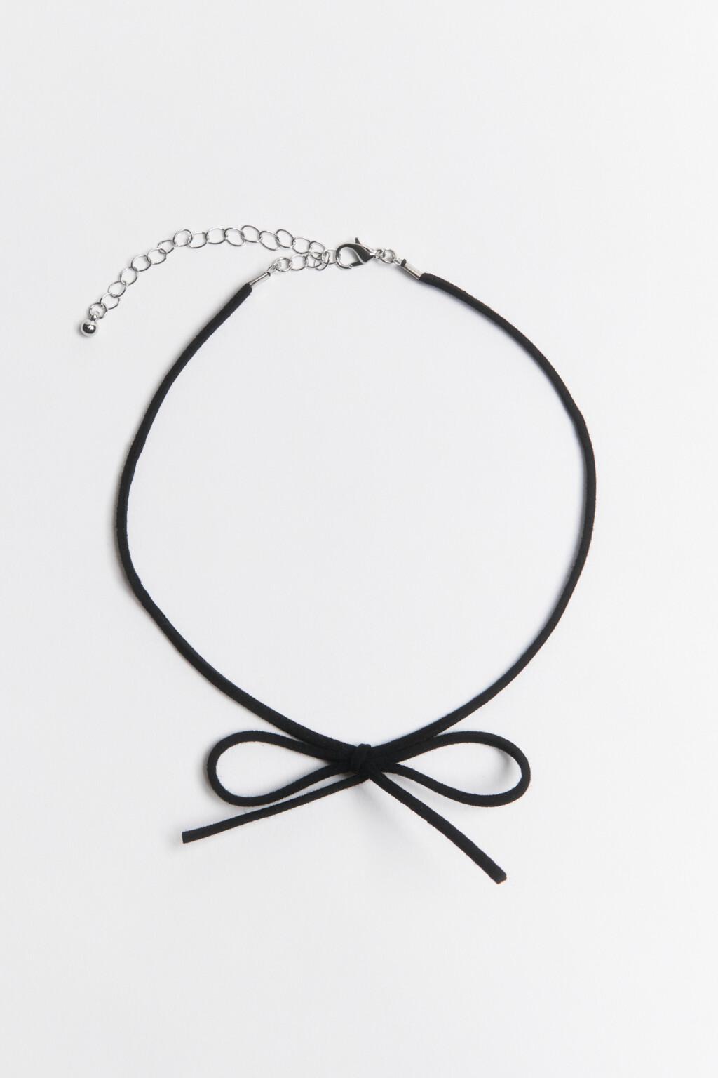 Колье-шнурок на шею с бантом - цвет серый - 1