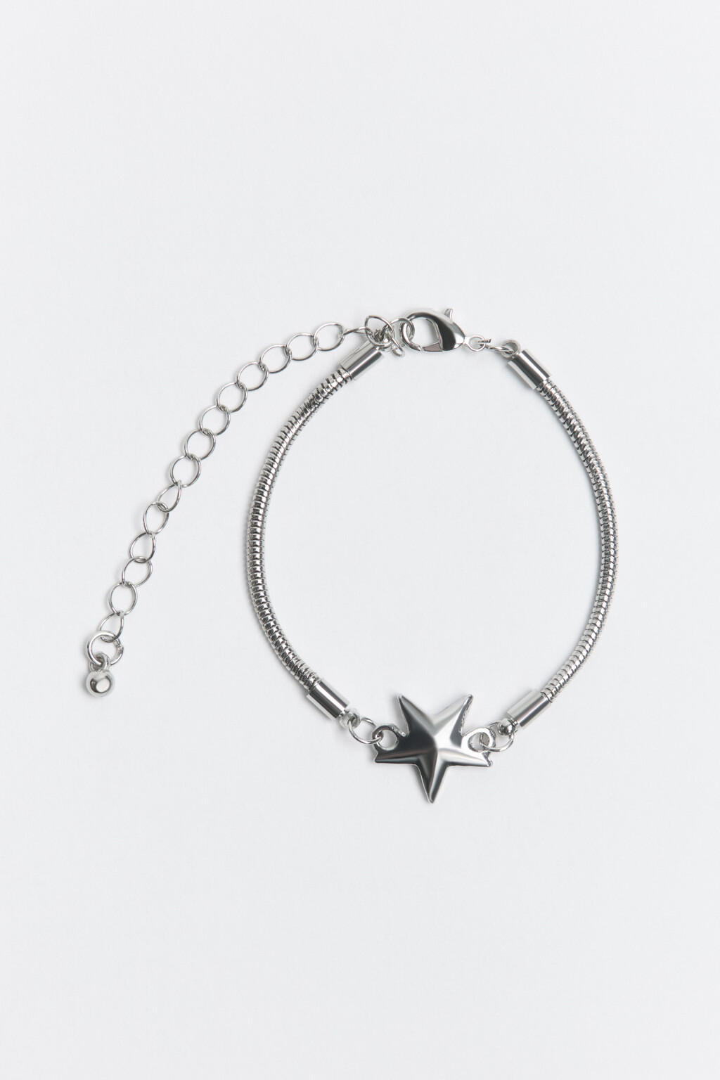 Браслет серебристый со звездочкой - цвет серый - 1