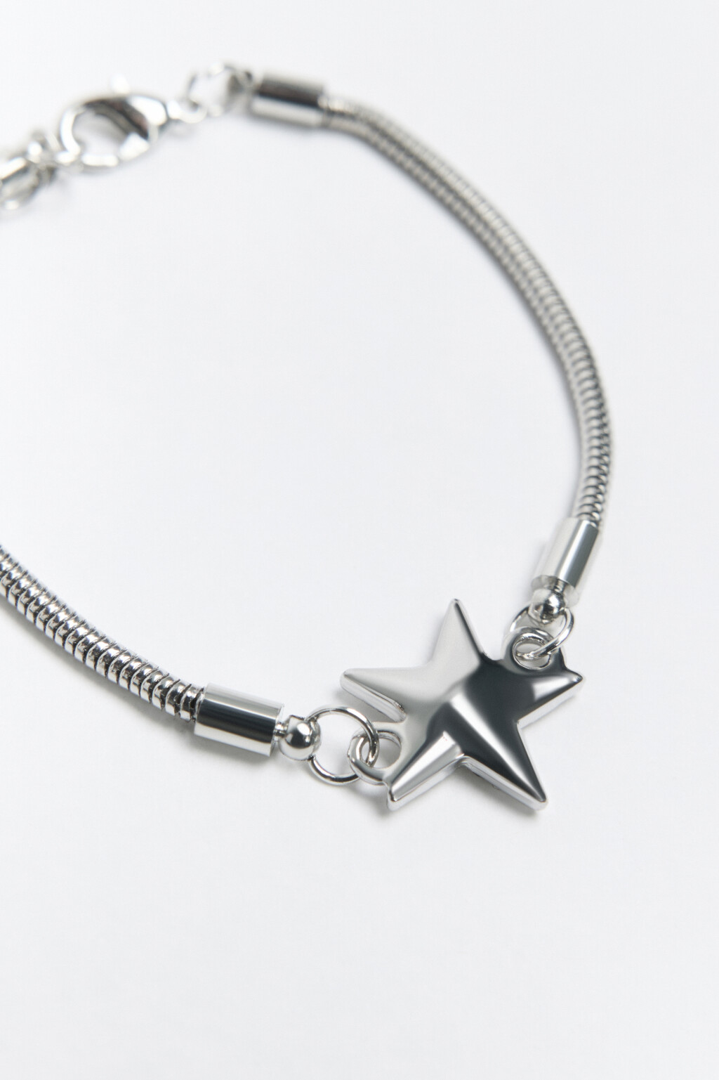 Браслет серебристый со звездочкой - цвет серый - 2