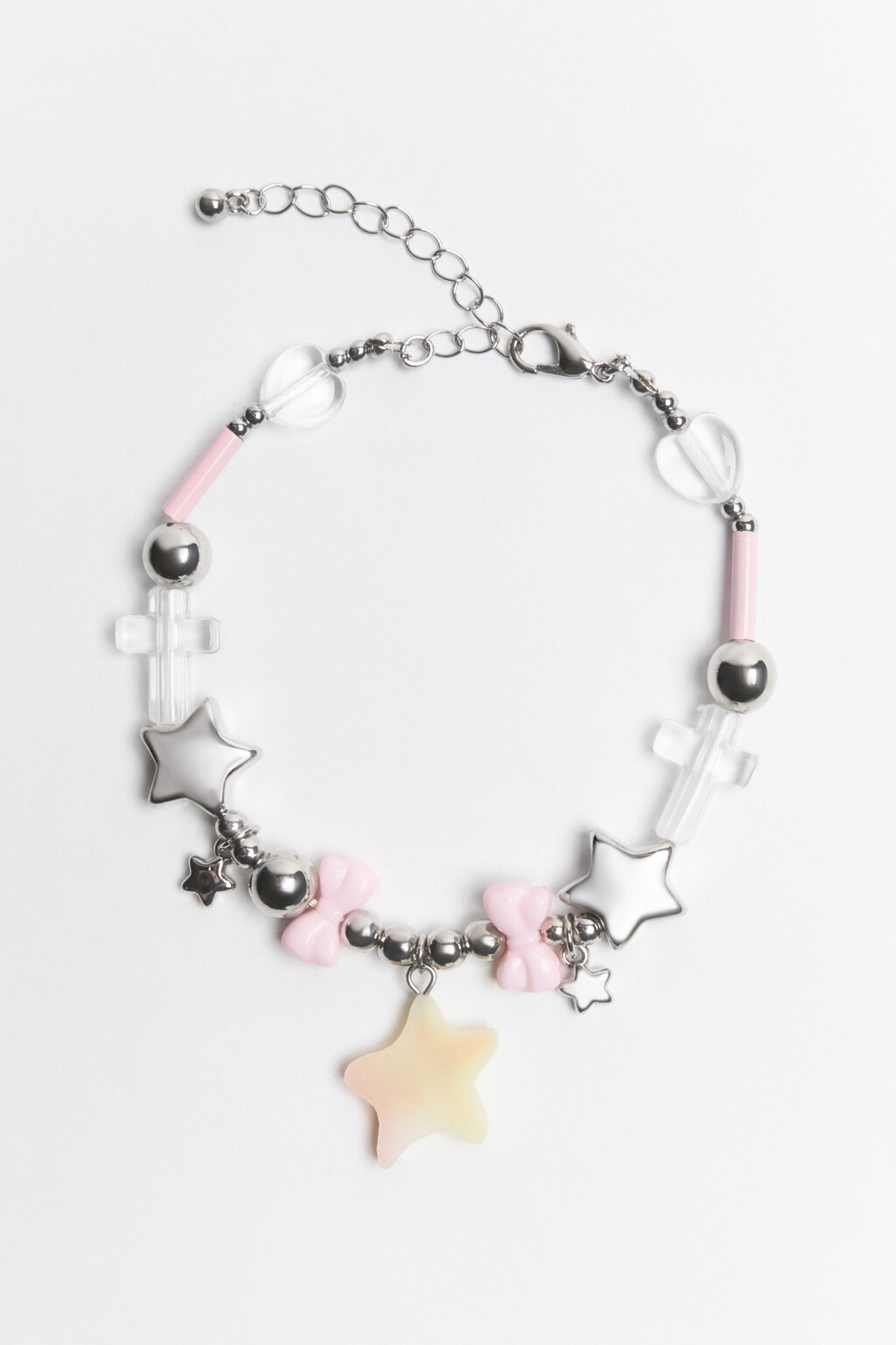 Браслет серебристый с подвесками - цвет серый - 1