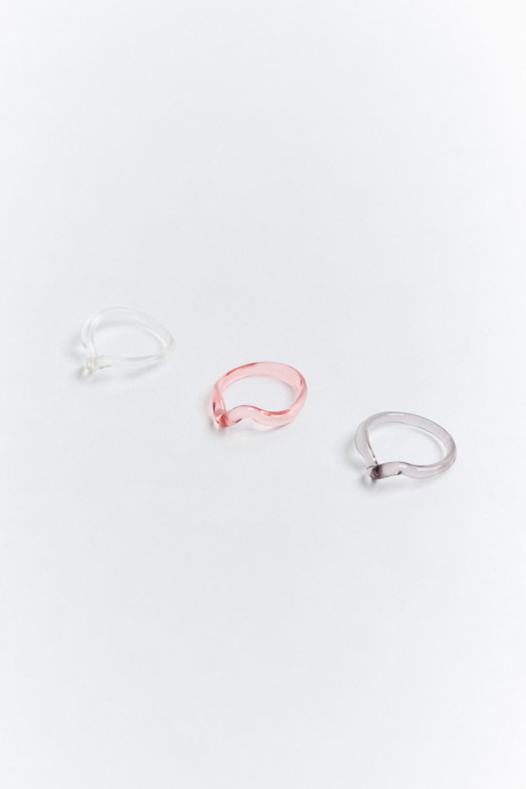 Набор колец абстрактной формы (3 штуки) - цвет серый - 1