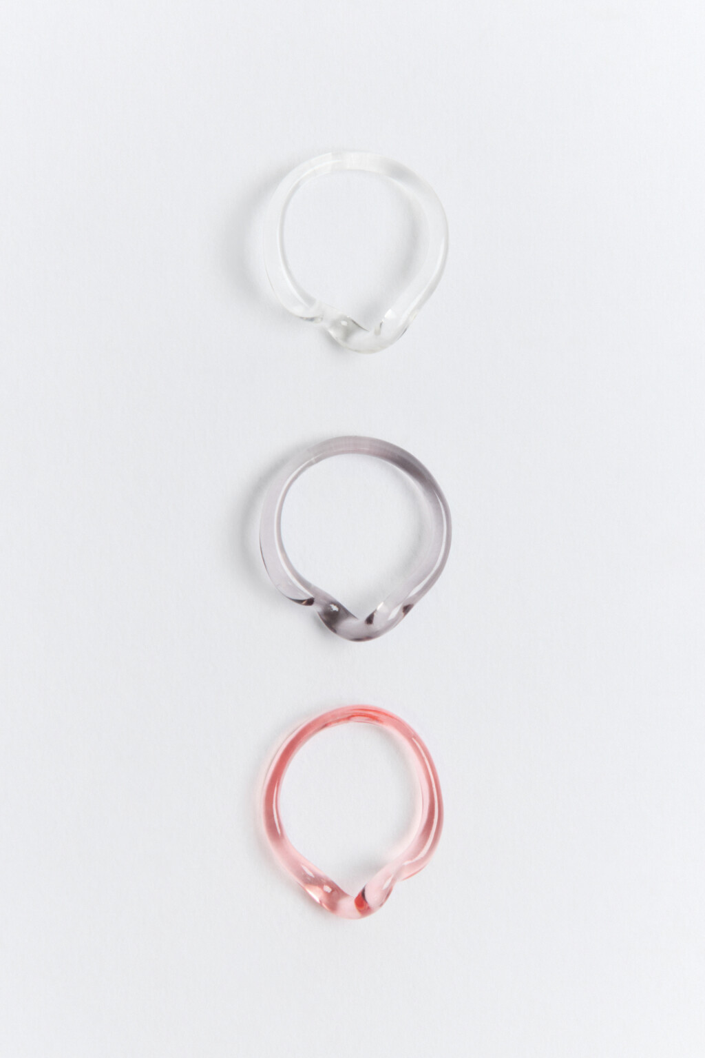 Набор колец абстрактной формы (3 штуки) - цвет серый - 2