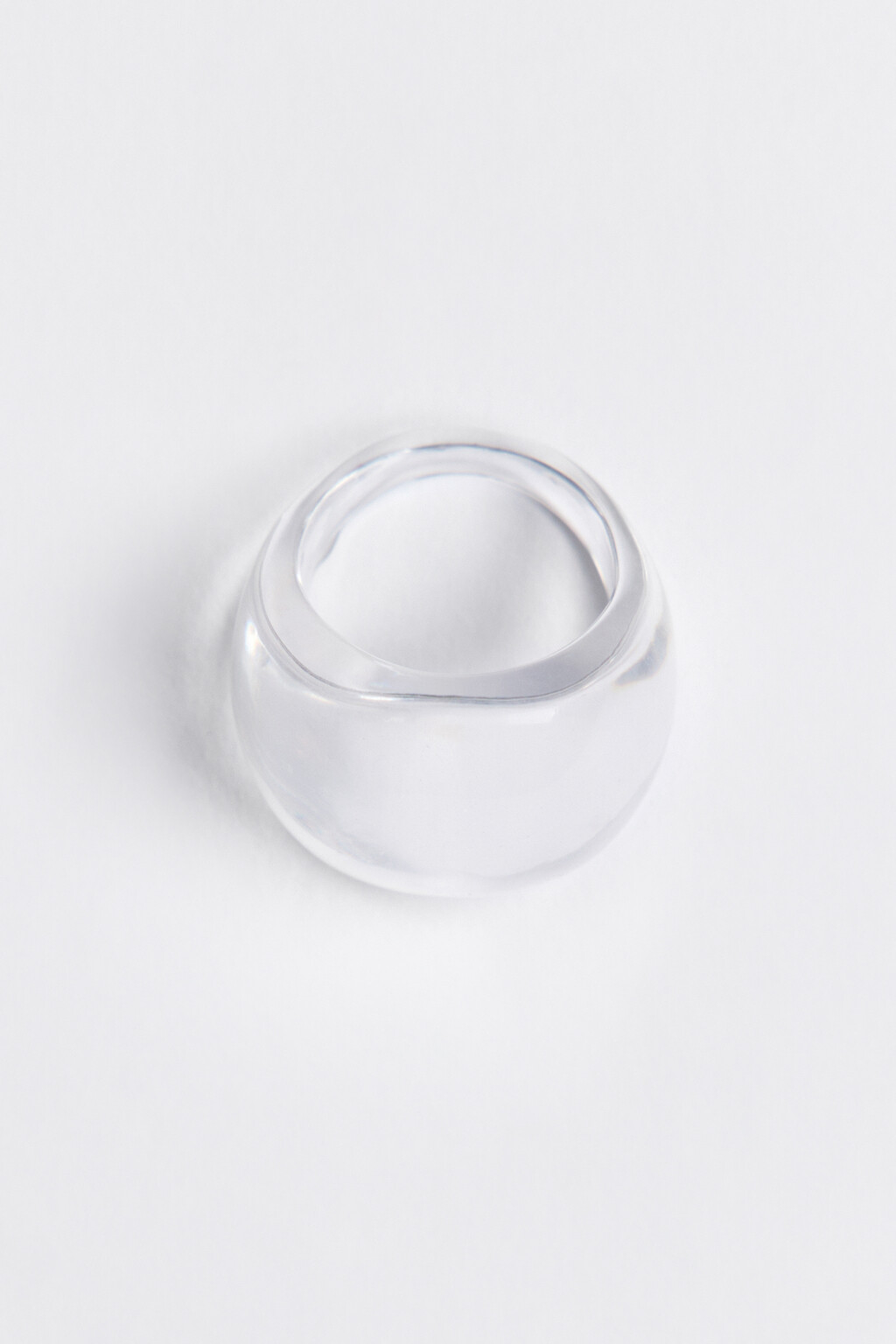 Кольцо массивное прозрачное - цвет серый - 1