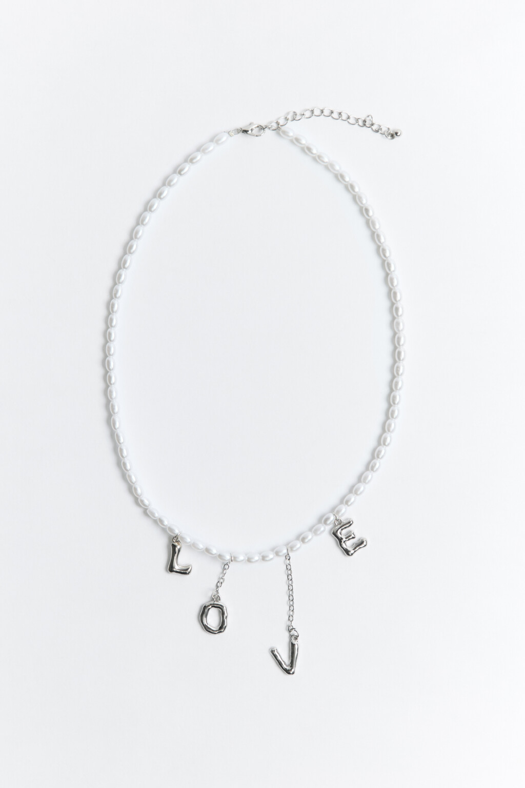 Колье из жемчужного бисера с подвесками - цвет серый - 1