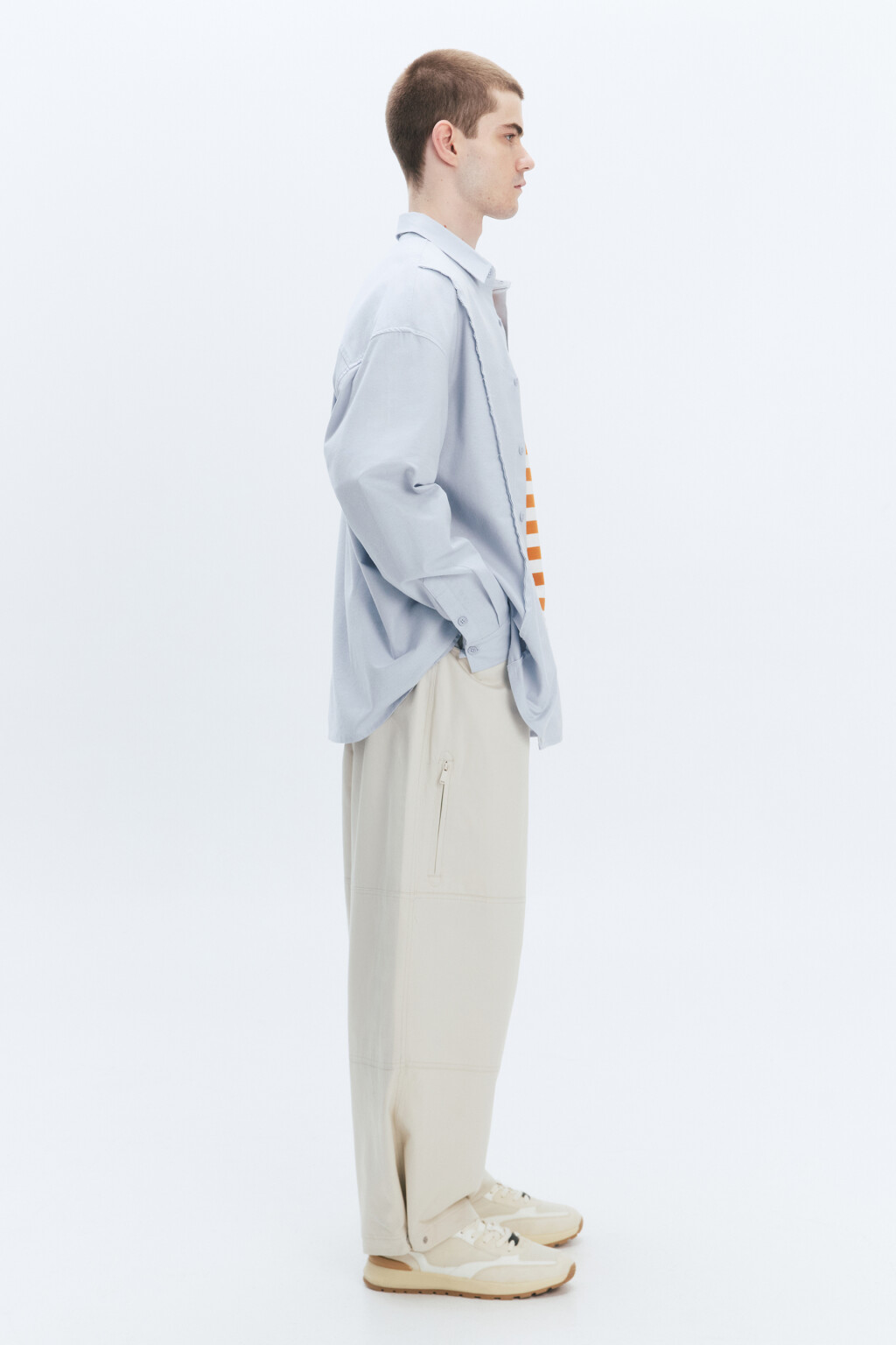 Кроссовки низкие с текстильными вставками - цвет бежевый - 8