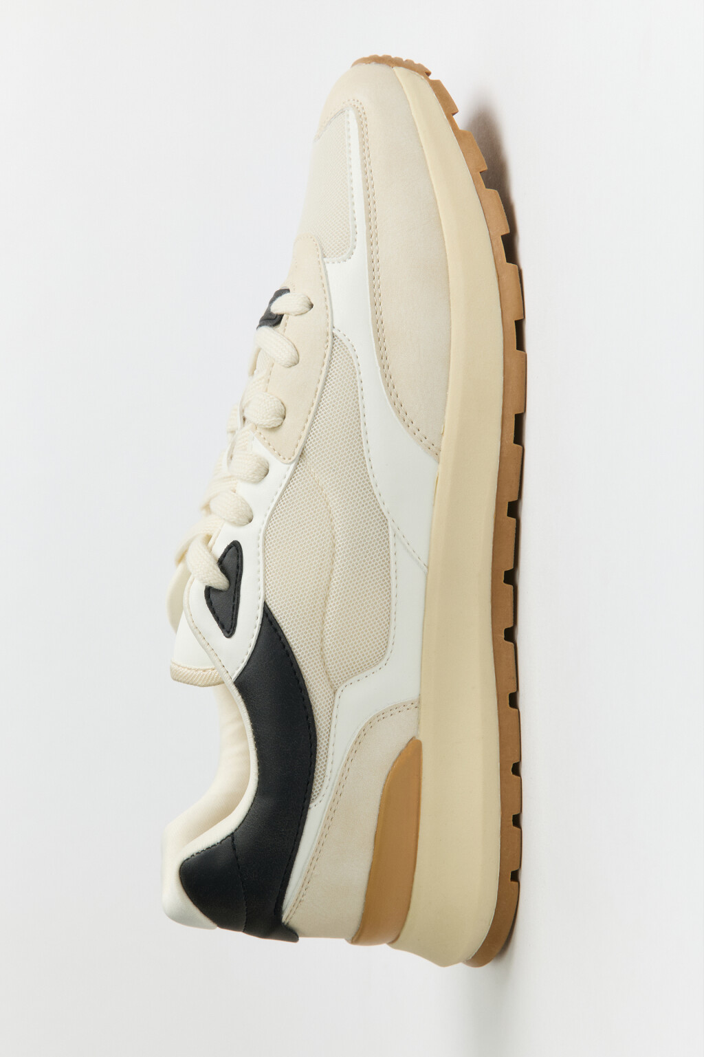 Кроссовки низкие с текстильными вставками - цвет бежевый - 6