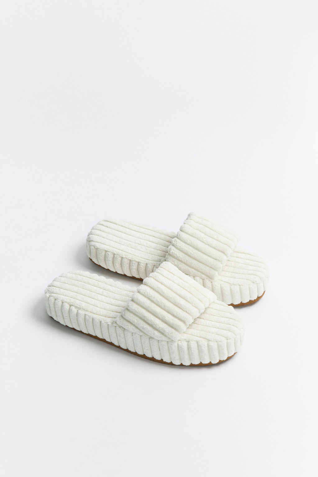 Сабо из велюра на платформе - цвет бежевый - 3