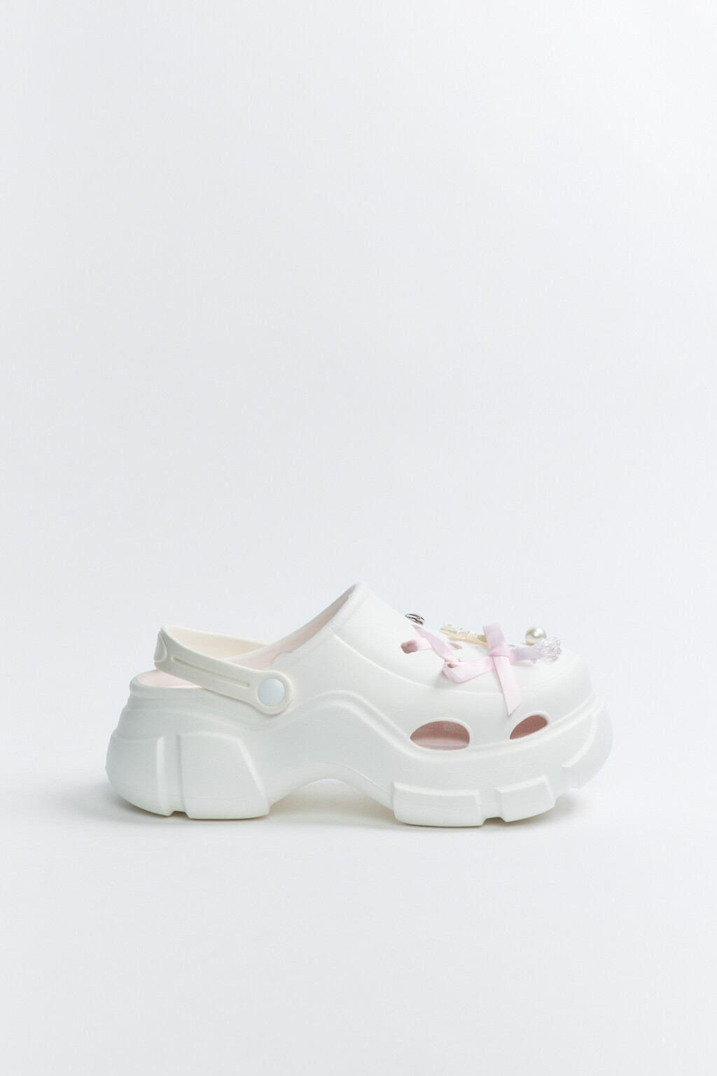 Сабо на платформе с ремешком и бантиками - цвет бежевый - 1