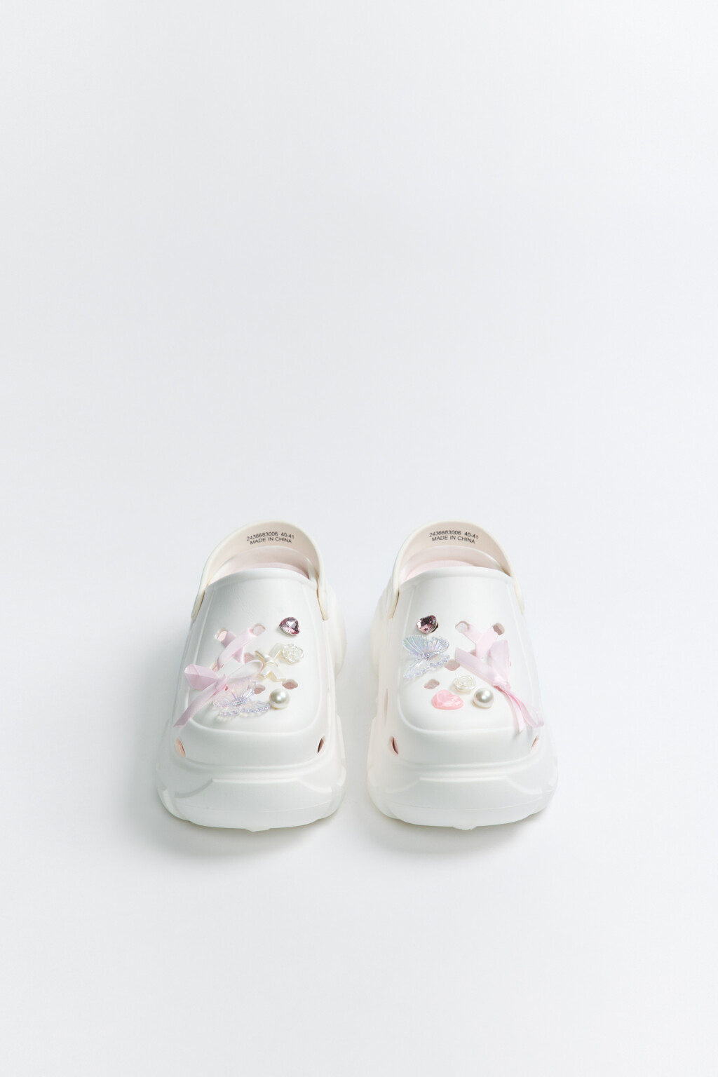 Сабо на платформе с ремешком и бантиками - цвет бежевый - 2