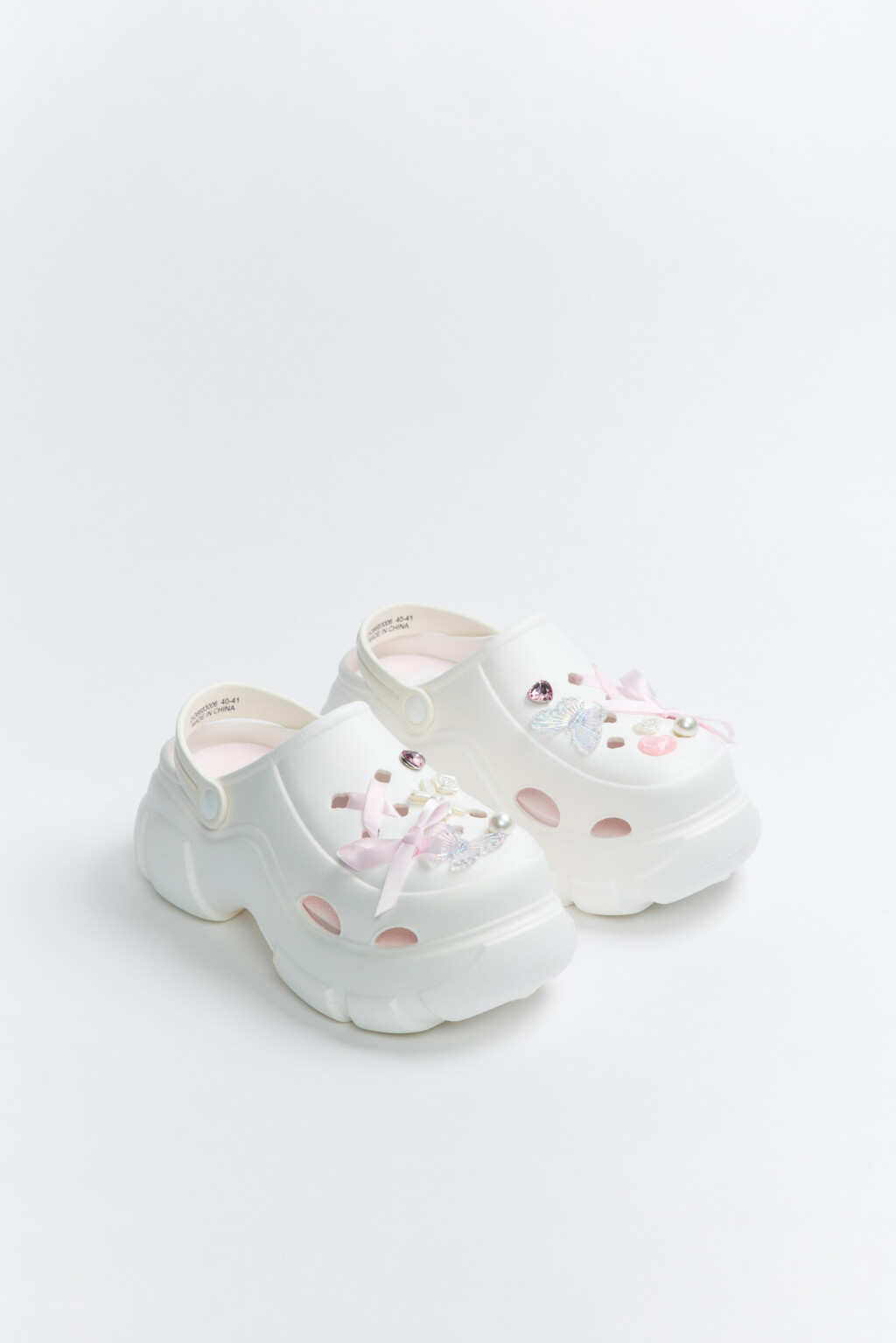 Сабо на платформе с ремешком и бантиками - цвет бежевый - 3