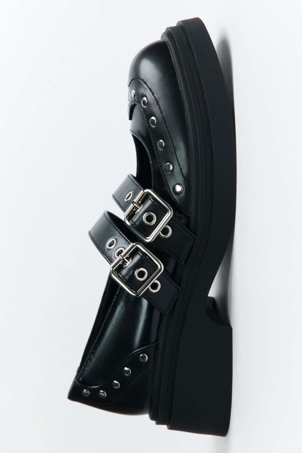 Туфли мэри джейн с ремешками и металлическим декором - цвет черный - 5