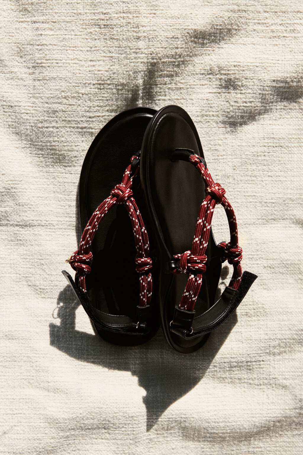 Сандалии с перемычкой и ремешками из корда - цвет красный - 7