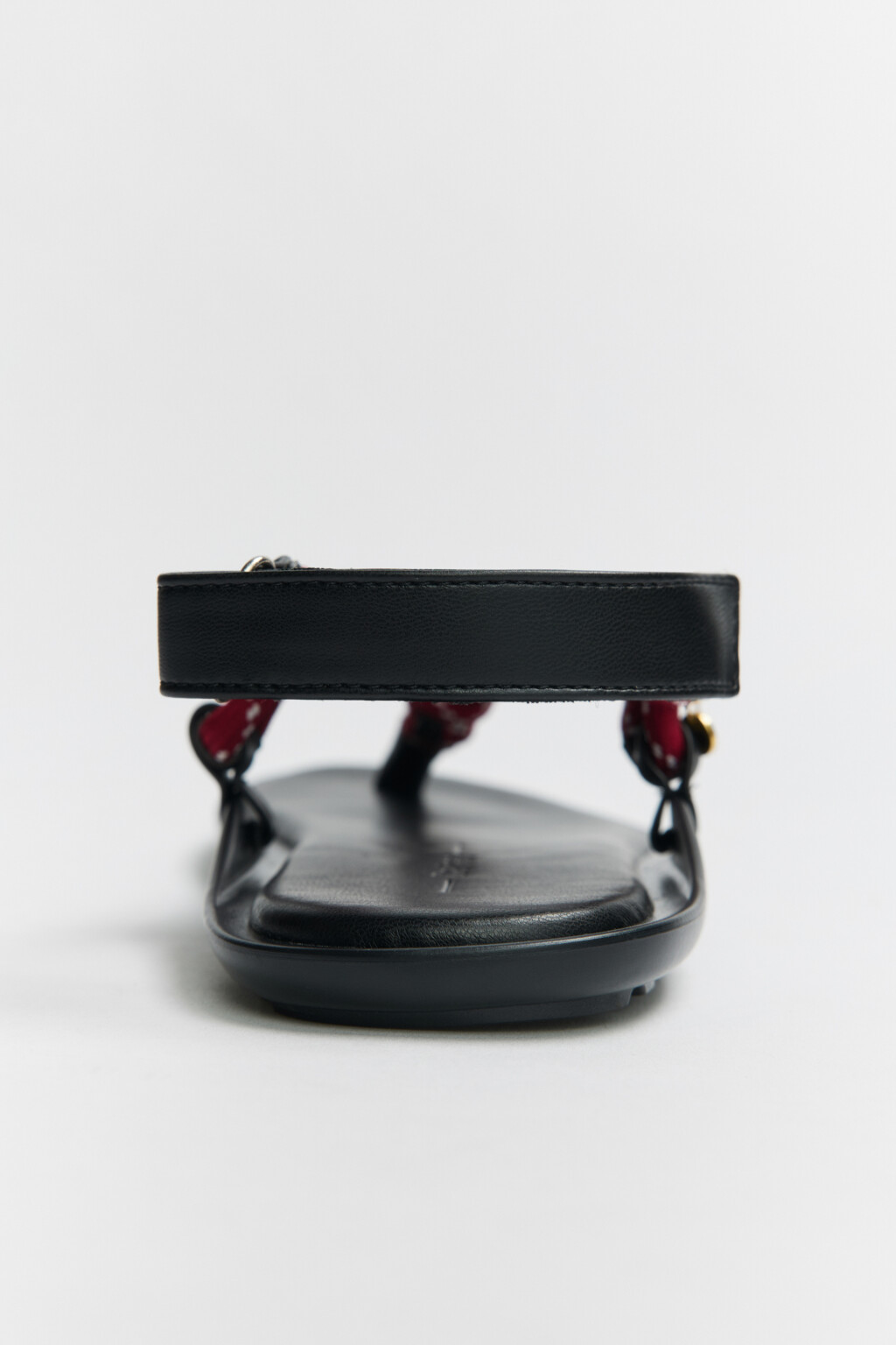 Сандалии с перемычкой и ремешками из корда - цвет красный - 4