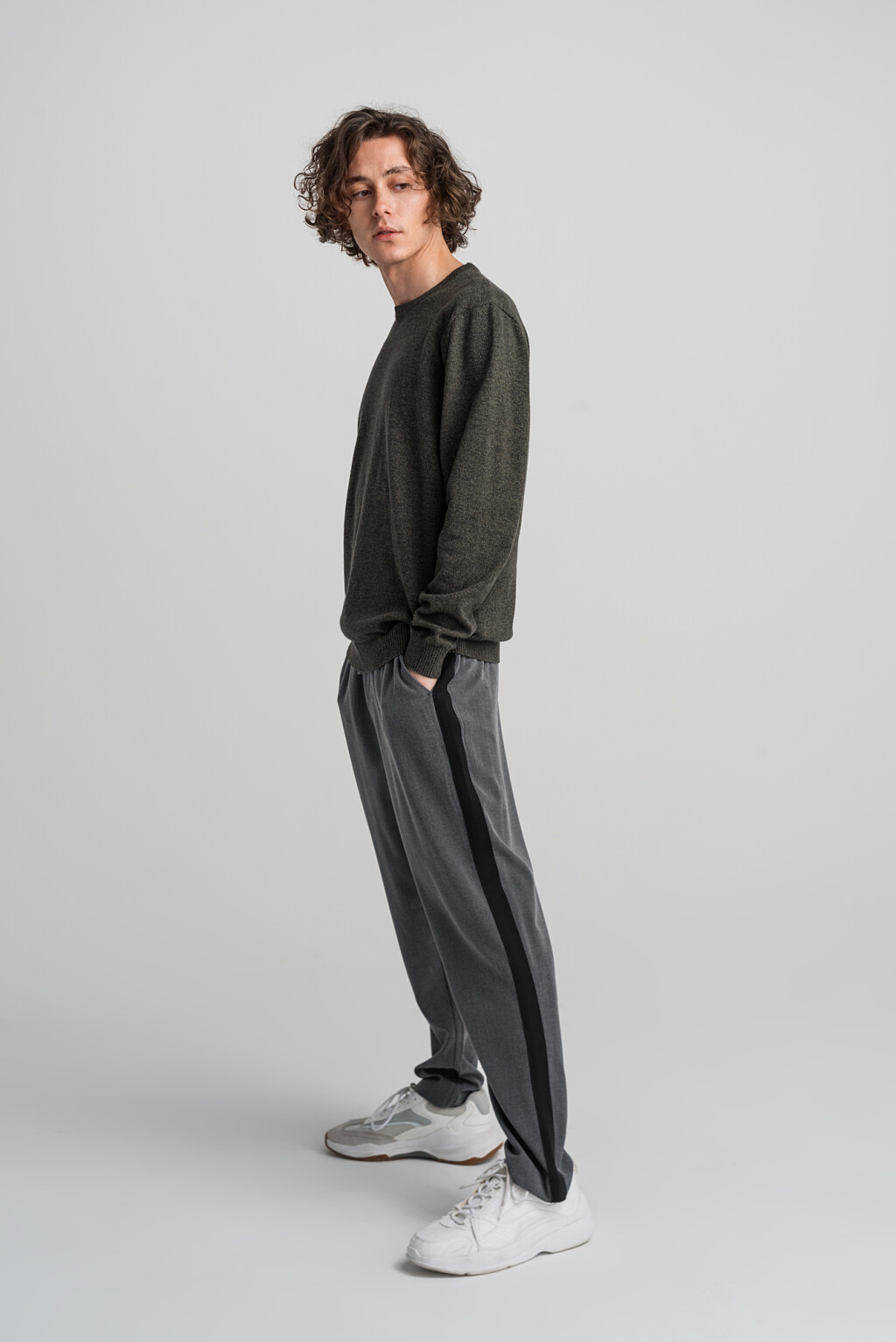 джемпер хлопковый свободного кроя - цвет зеленый - 2