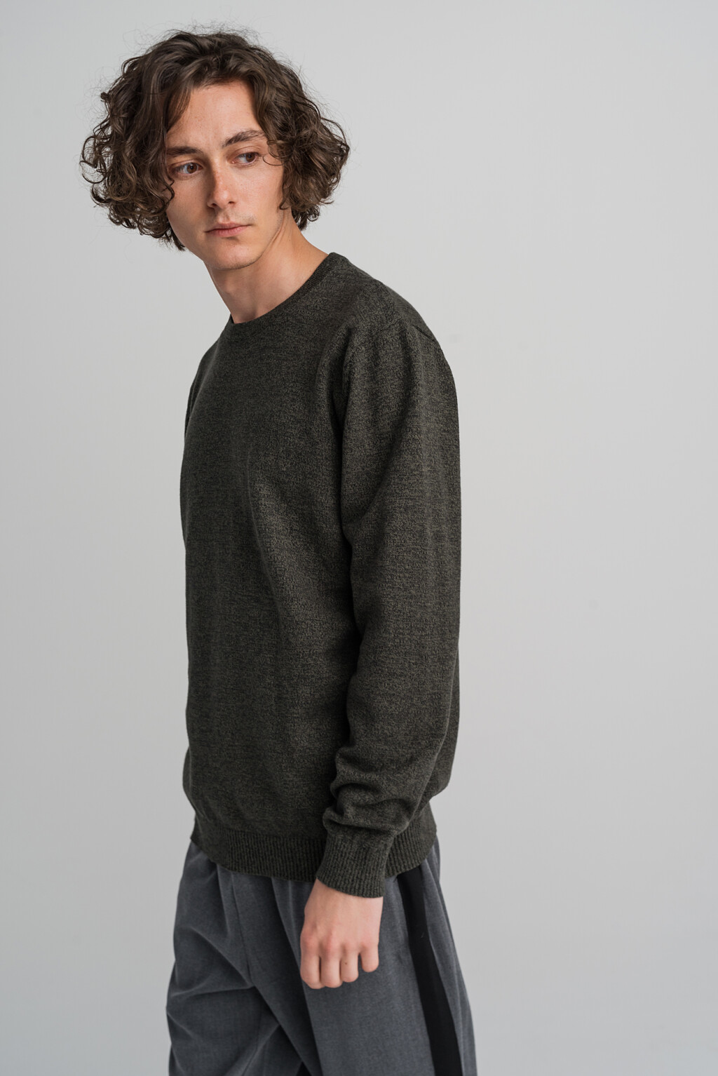 джемпер хлопковый свободного кроя - цвет зеленый - 3