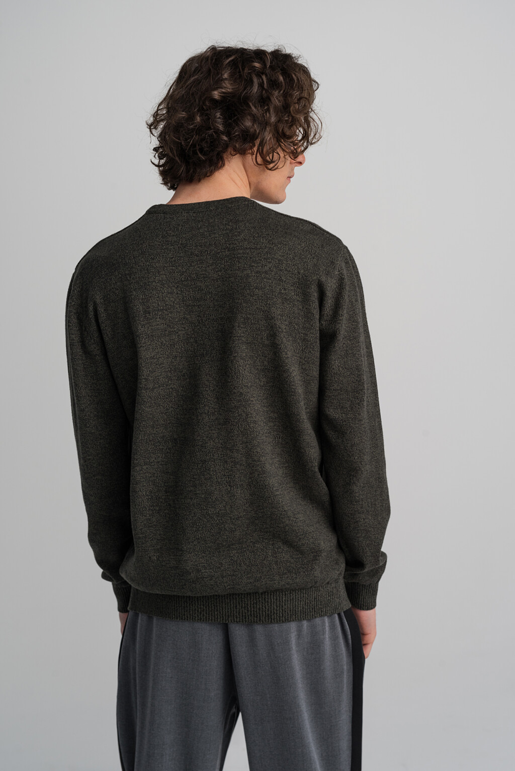 джемпер хлопковый свободного кроя - цвет зеленый - 4