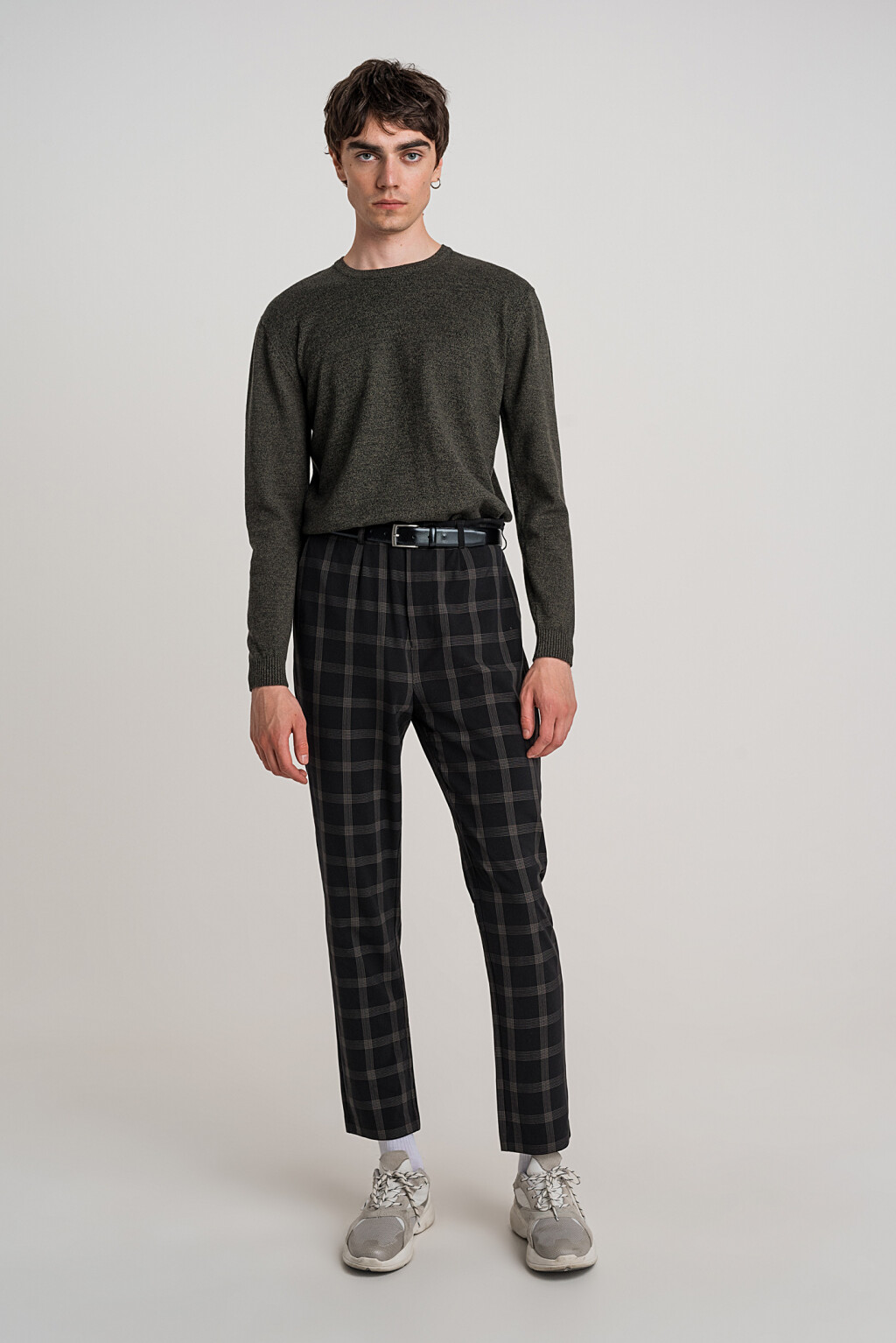 свитер меланжевый фактурной вязки - цвет зеленый - 2