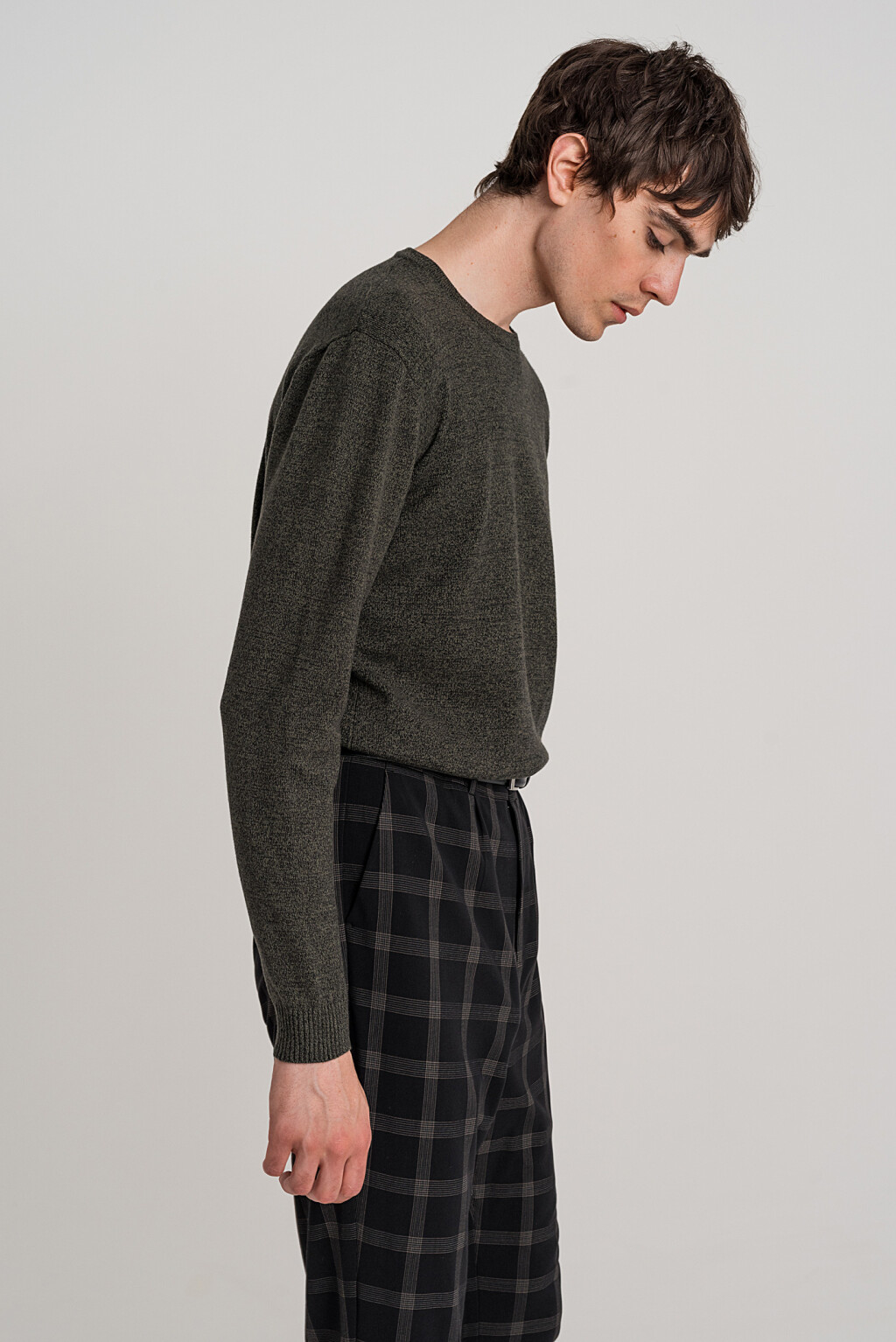 свитер меланжевый фактурной вязки - цвет зеленый - 3