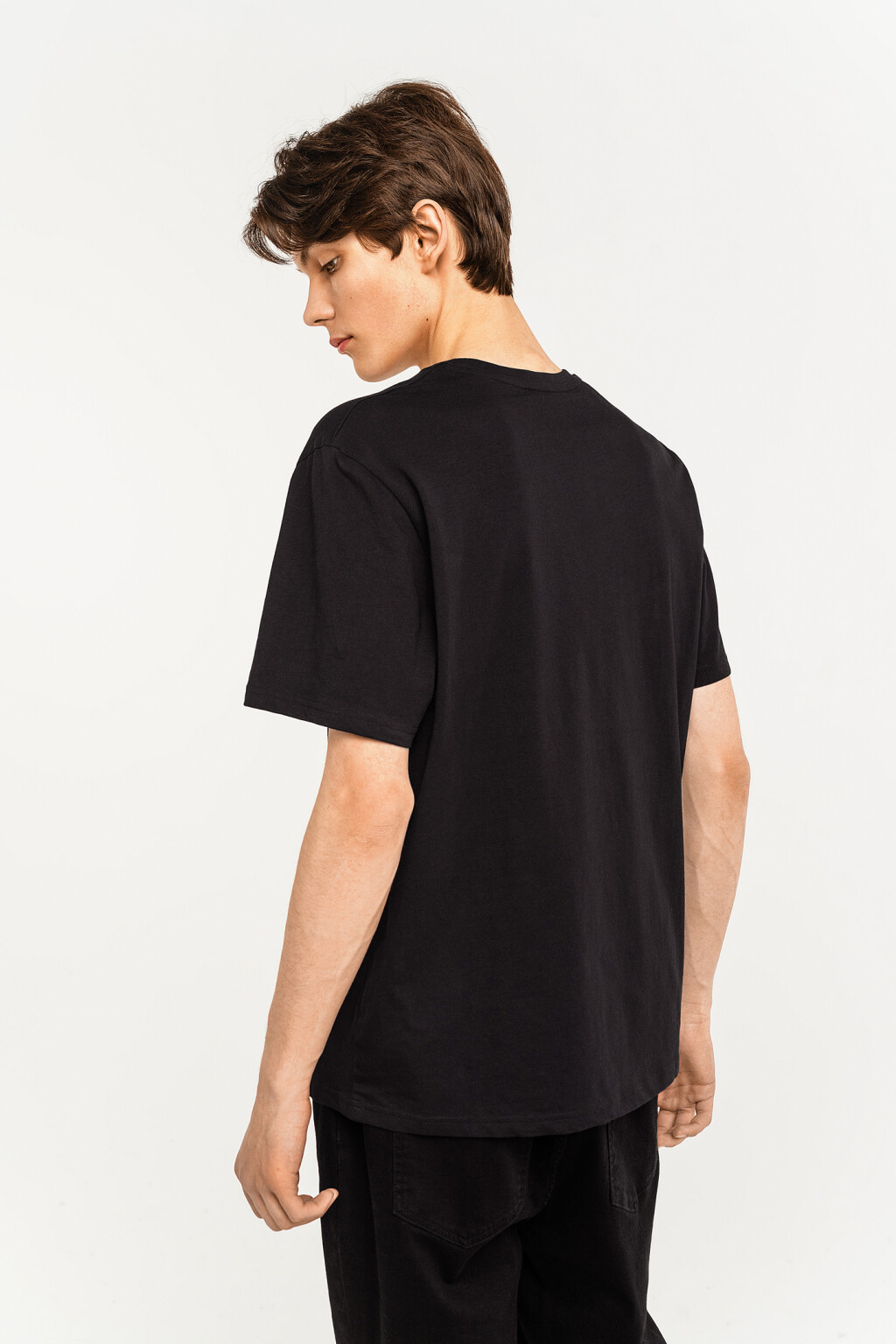 Футболка хлопковая базовая - цвет черный - 2