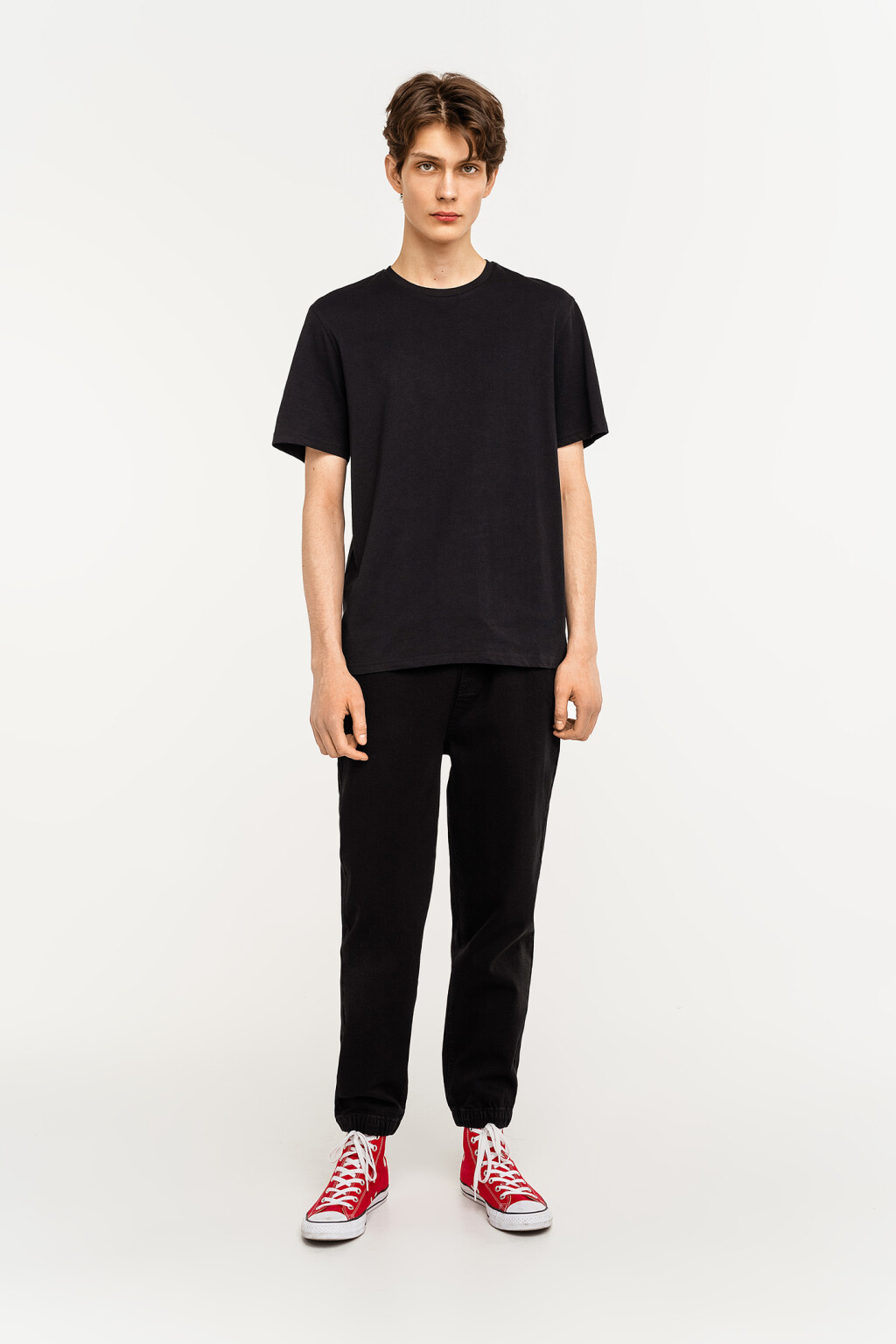 Футболка хлопковая базовая - цвет черный - 4