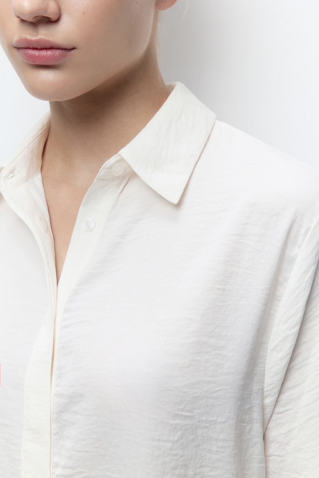 Блузка домашняя из жатого сатина - цвет ванильный - 6