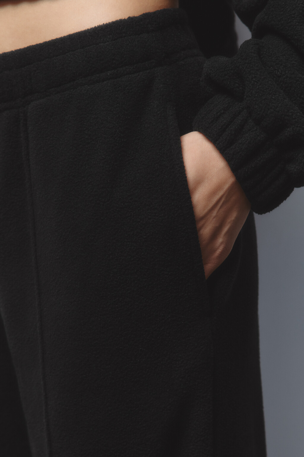 Брюки широкие теплые из флиса - цвет черный - 7