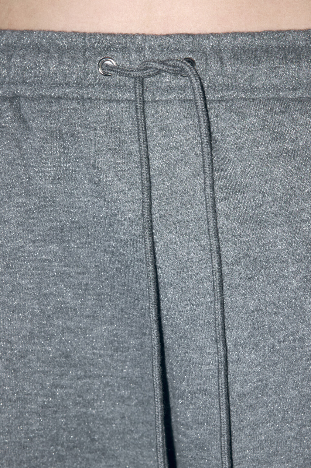 Брюки широкие трикотажные с люрексом - цвет серый - 6