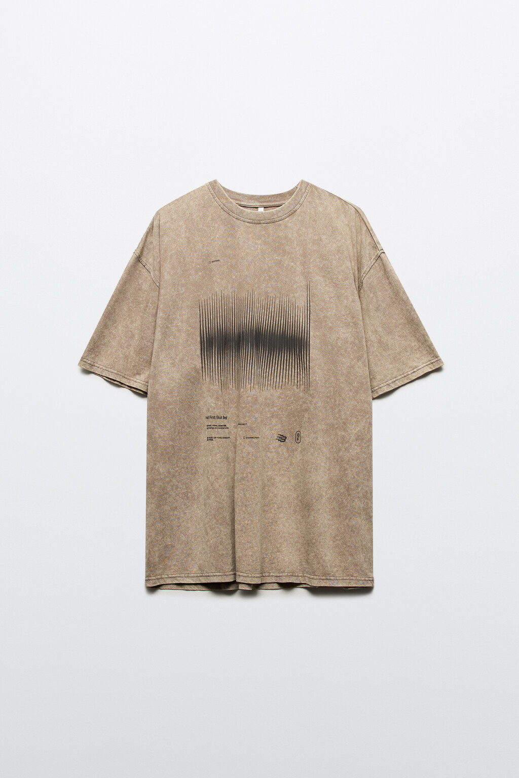 Футболка хлопковая с вареным эффектом и принтом - цвет белый - 8