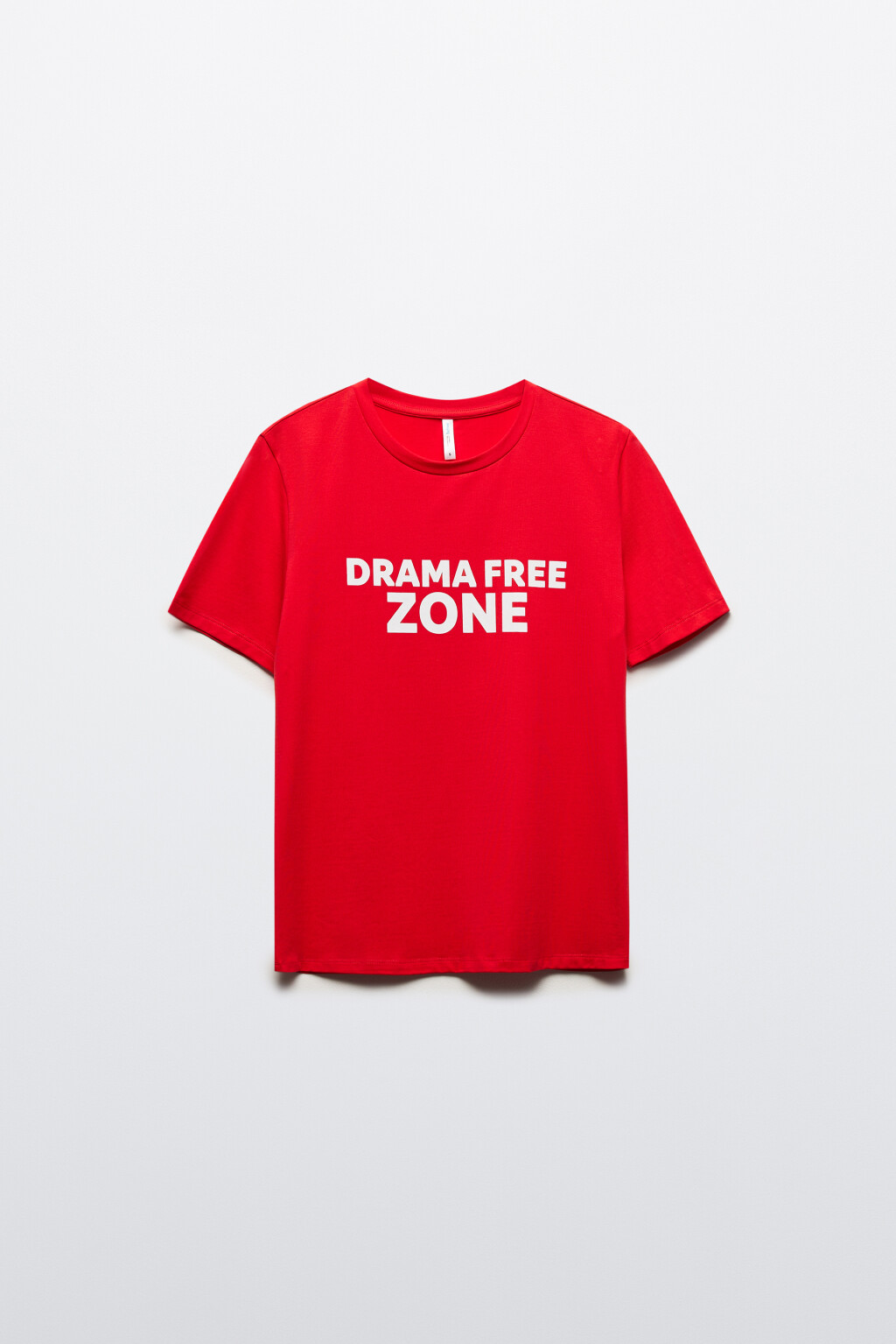 Футболка прямая с принтом-надписью - цвет красный - 8