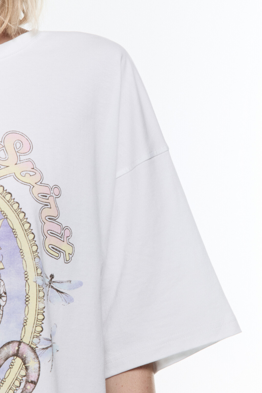 Футболка oversize с принтом в стиле гранж - цвет белый - 7