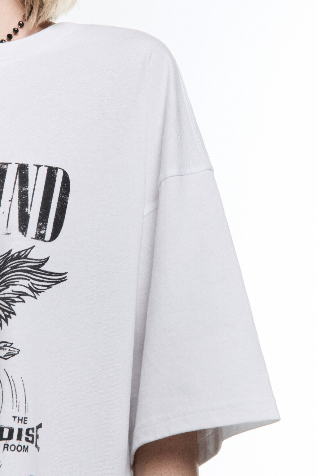 Футболка oversize с принтом в стиле гранж - цвет белый - 8
