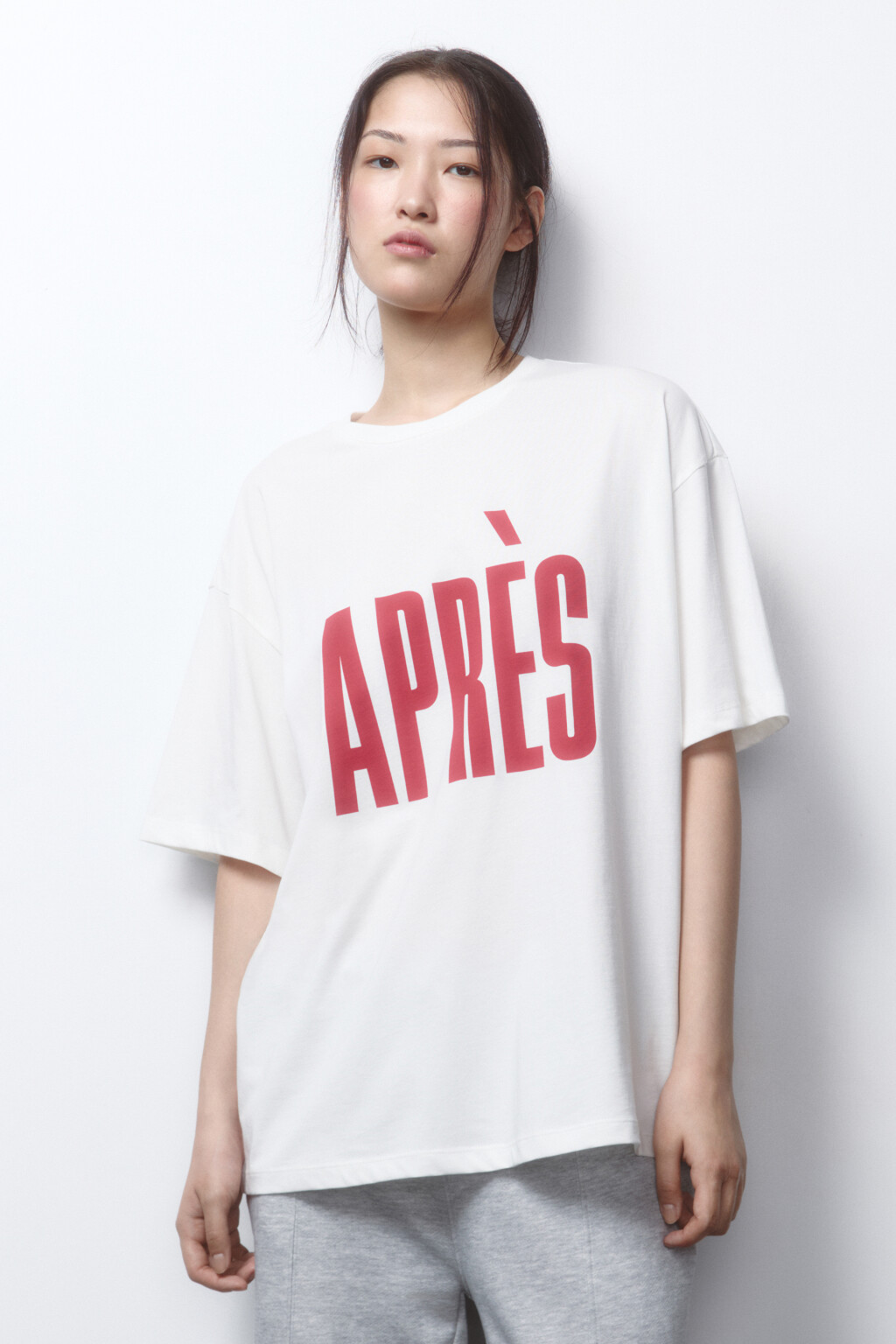 Футболка удлиненная хлопковая с принтом - цвет белый - 2