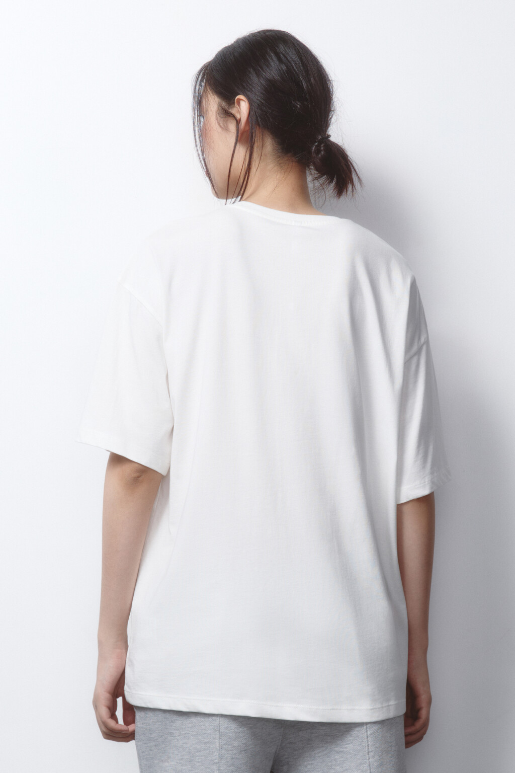 Футболка удлиненная хлопковая с принтом - цвет белый - 4