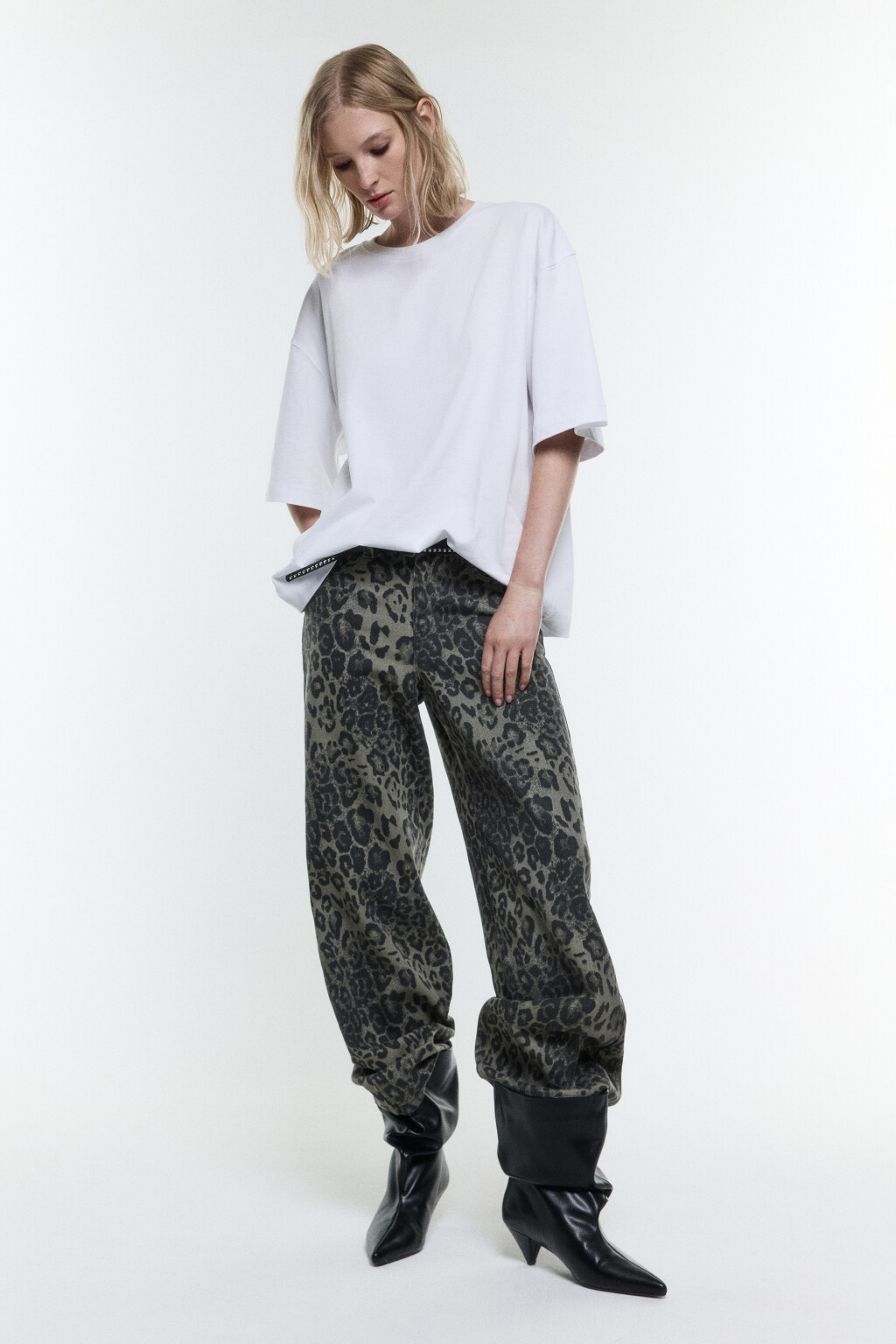 Футболка overszie из плотного хлопка - цвет белый - 5