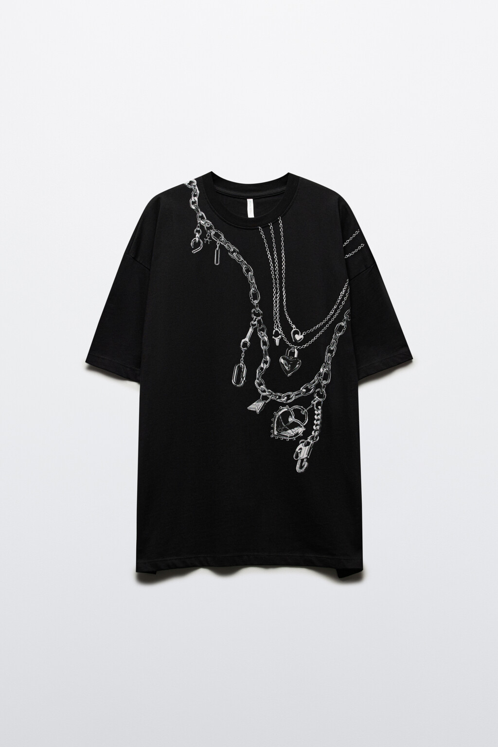 Футболка свободная с принтом-надписью - цвет черный - 8