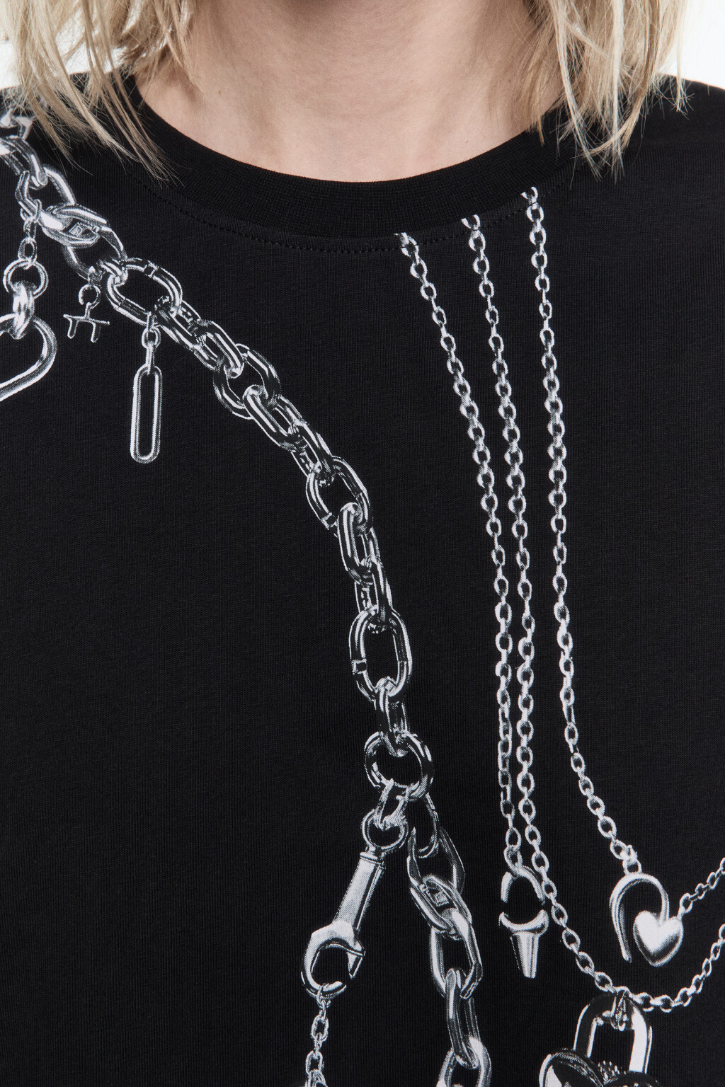 Футболка свободная с принтом-надписью - цвет черный - 6