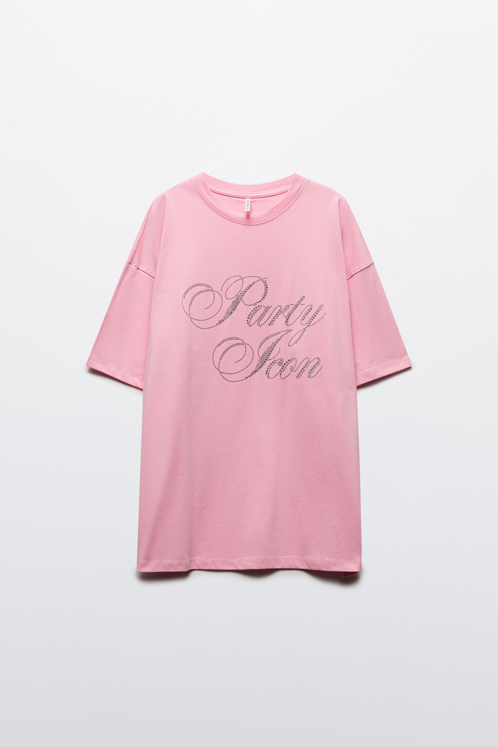 Футболка свободная с принтом-надписью - цвет розовый - 9