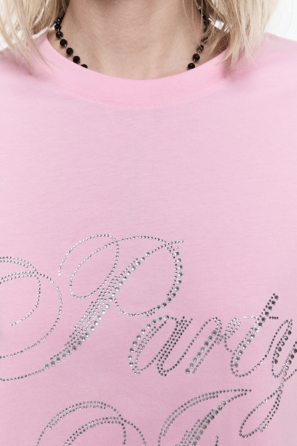 Футболка свободная с принтом-надписью - цвет розовый - 6