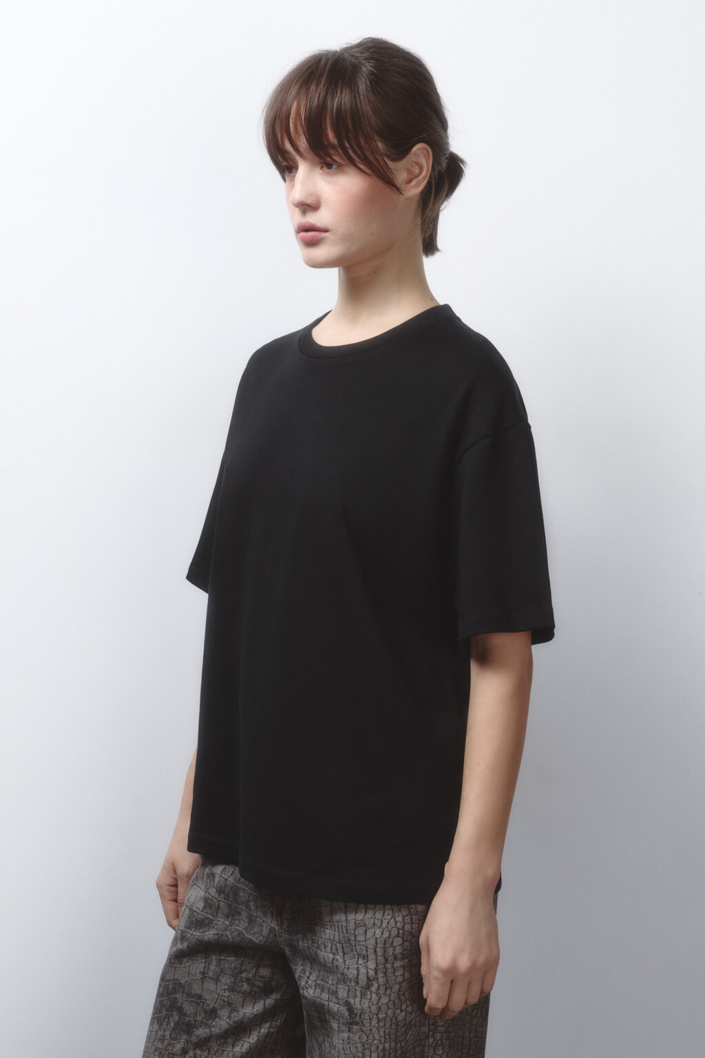 Футболка хлопковая из плотного трикотажа - цвет черный - 3