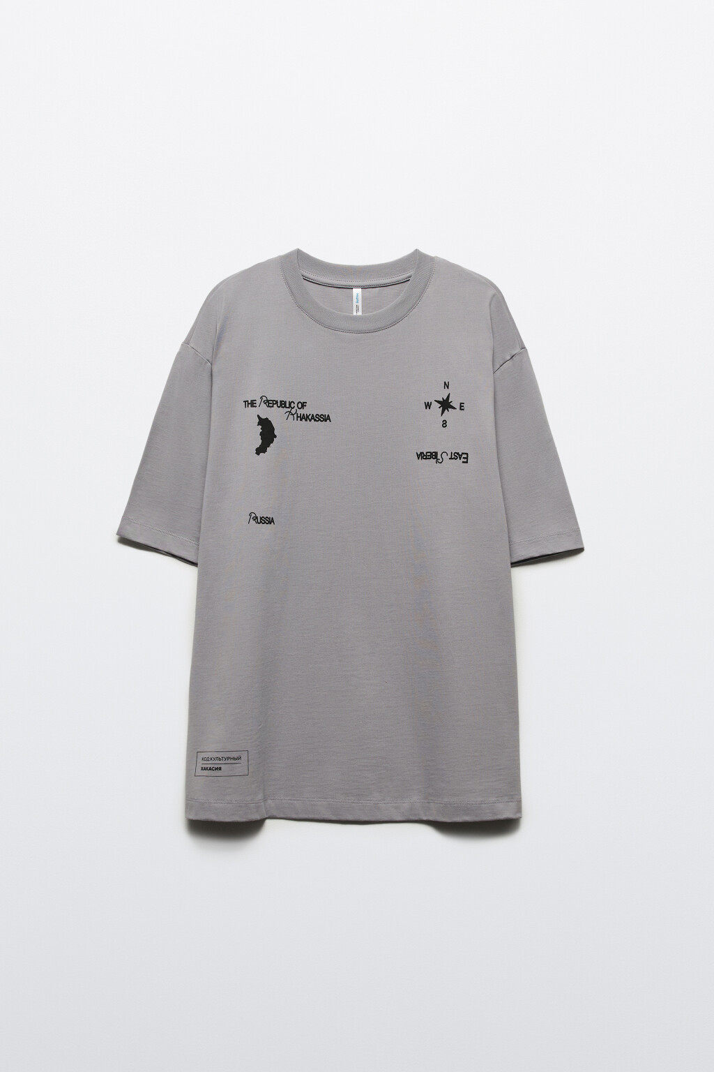 Футболка унисекс хлопковая с принтом - цвет серый - 8