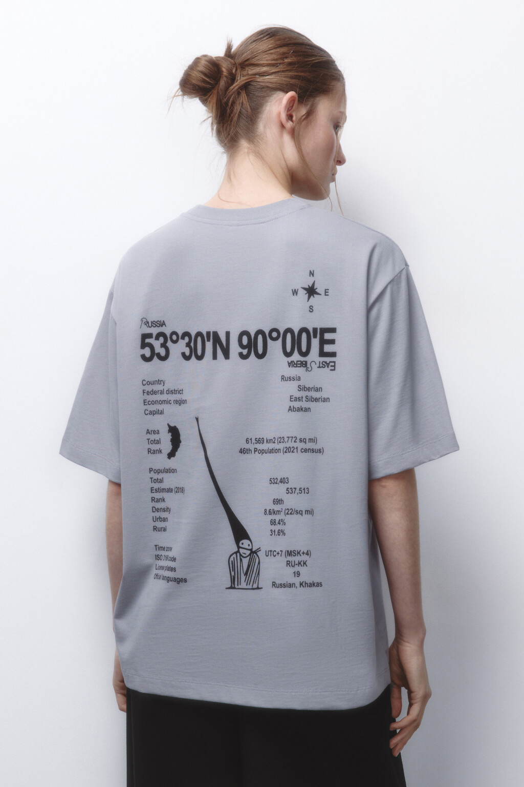 Футболка унисекс хлопковая с принтом - цвет серый - 4