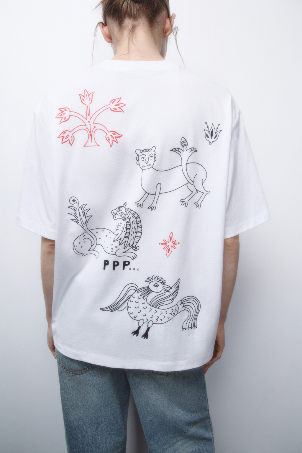 Футболка унисекс хлопковая с принтом - цвет черный - 1