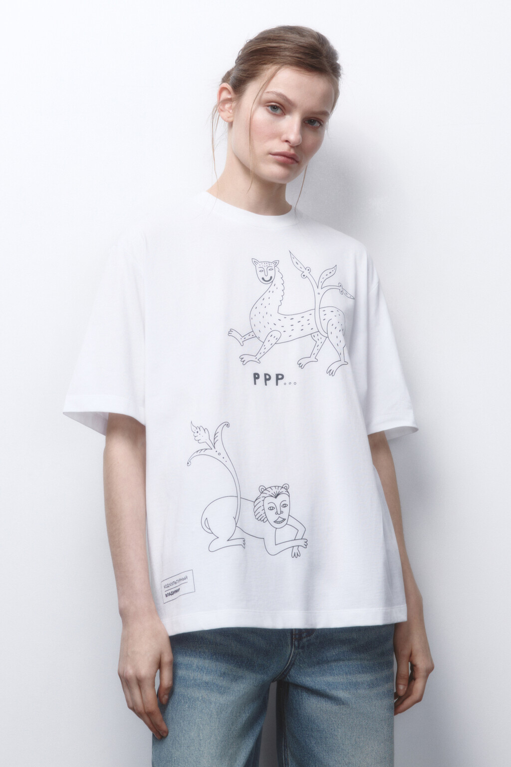 Футболка унисекс хлопковая с принтом - цвет черный - 3