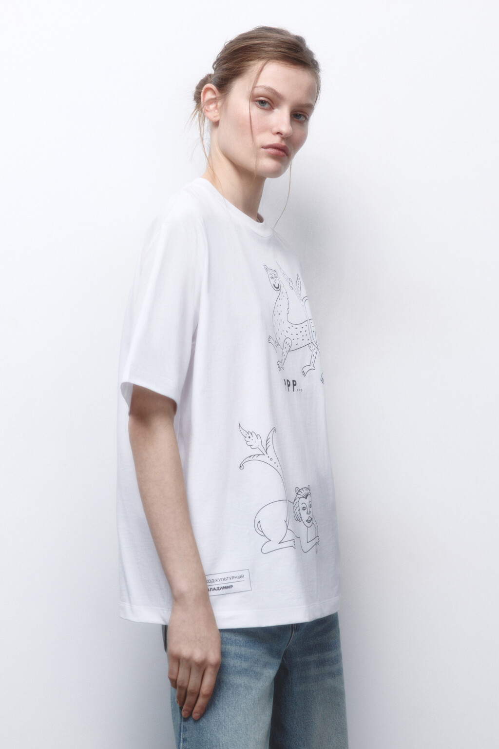 Футболка унисекс хлопковая с принтом - цвет черный - 4