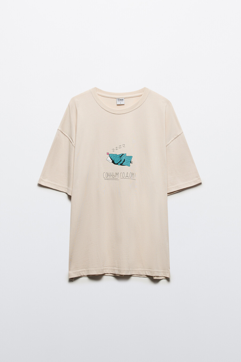 Футболка унисекс с новогодним принтом Bang! Bang! - цвет бежевый - 11