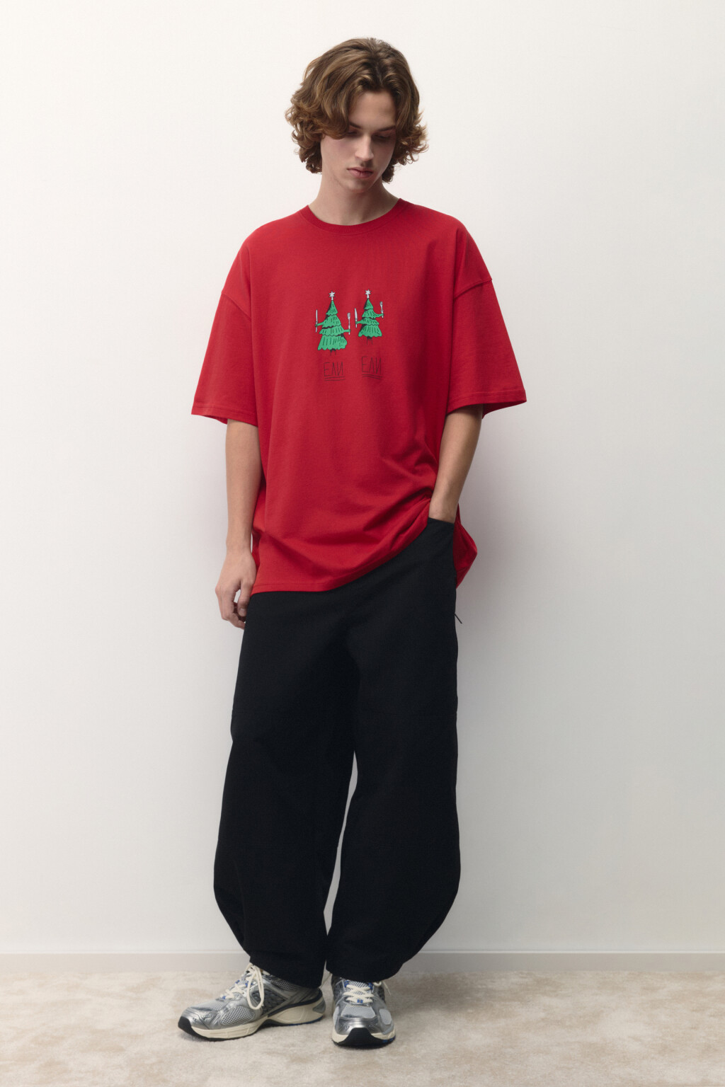 Футболка унисекс с новогодним принтом Bang! Bang! - цвет красный - 9