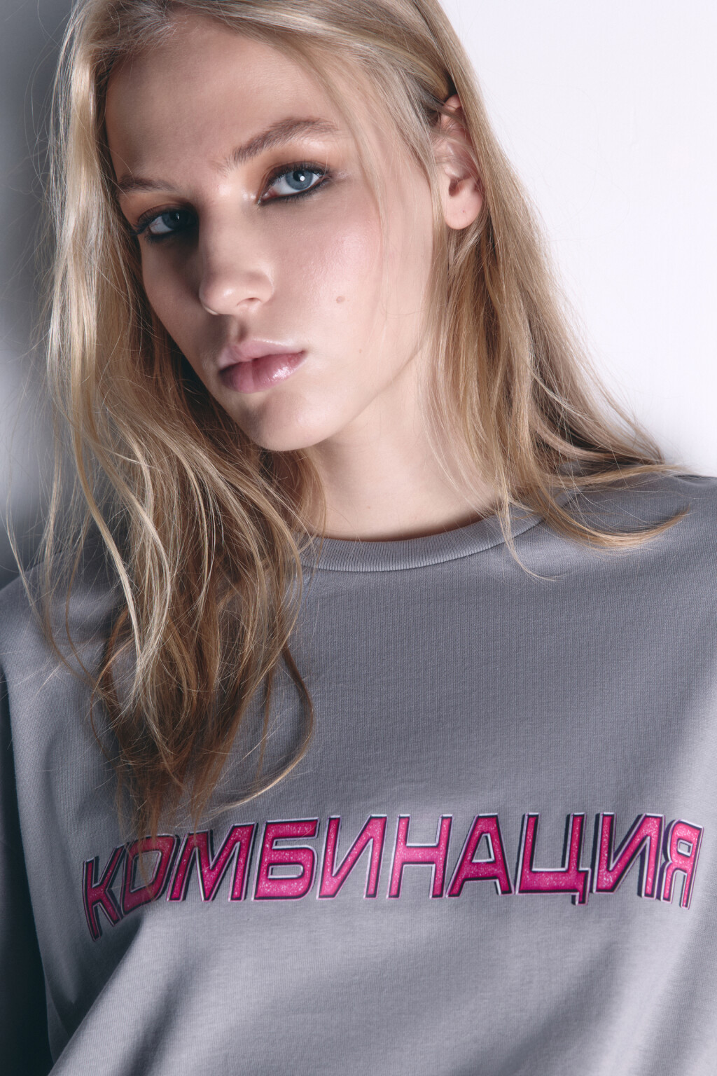 Футболка хлопковая с принтом-надписью - цвет серый - 3