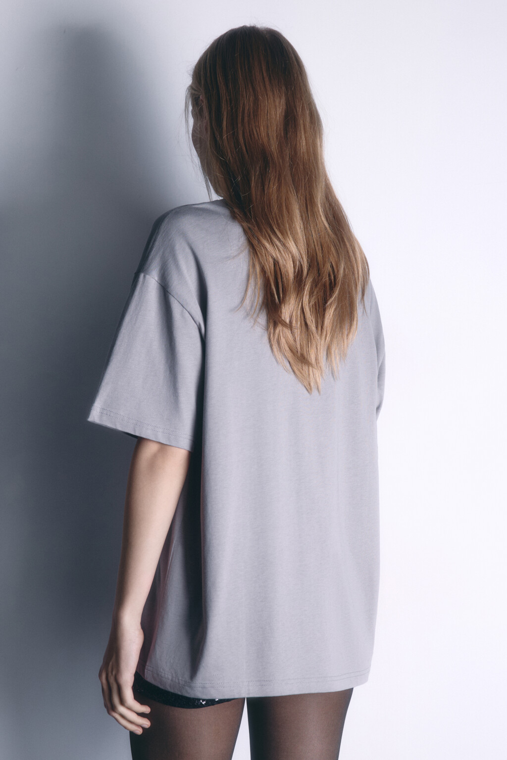 Футболка хлопковая с принтом-надписью - цвет серый - 6